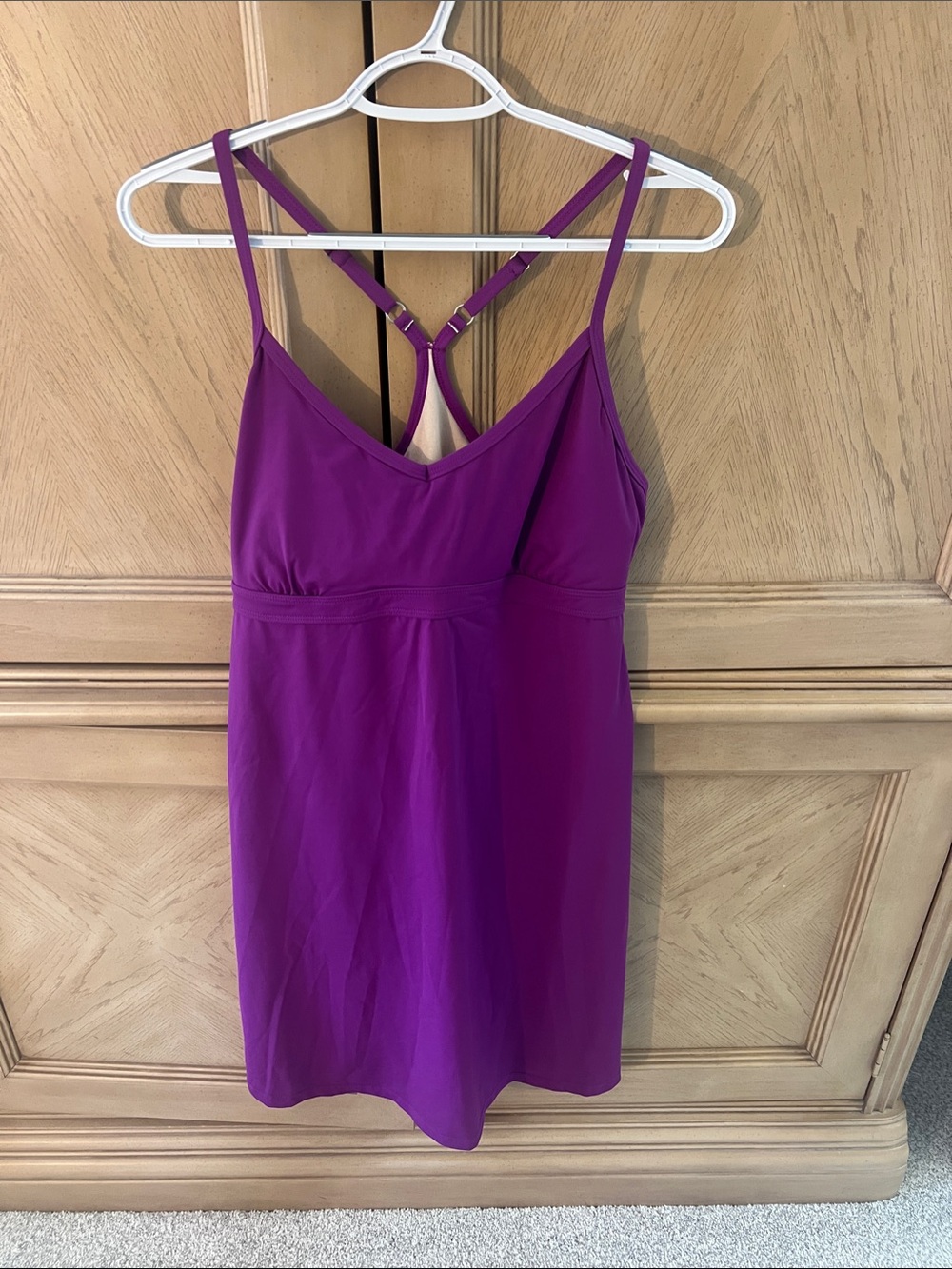 Athleta Bright Purple Strappy Midi Dress with Racerback Detail